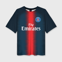 Женская футболка oversize 3D PSG Форма Новая Home 18-19