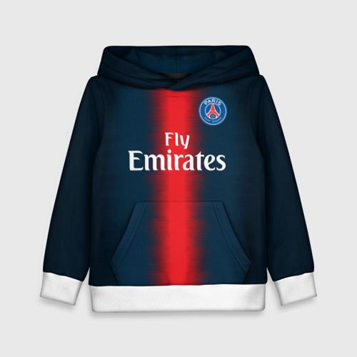 Детская толстовка 3D PSG Форма Новая Home 18-19, цвет белый