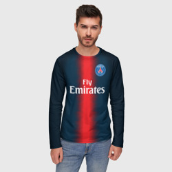 Мужской лонгслив 3D PSG Форма Новая Home 18-19 - фото 2