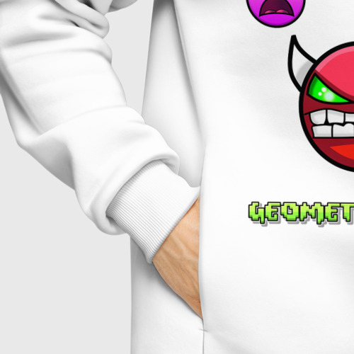 Мужское худи Oversize хлопок Geometry Dash icons, цвет белый - фото 8