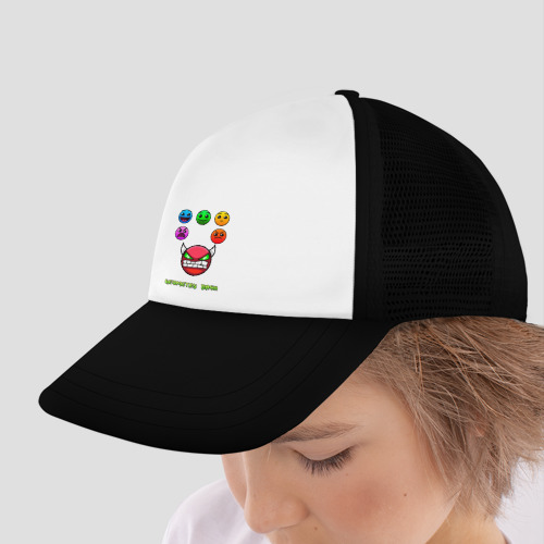 Детская кепка тракер Geometry Dash icons, цвет черный - фото 4
