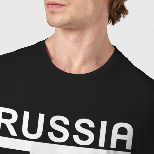 Мужская футболка хлопок RUSSIA IS AWESOME - бренд, цвет черный - фото 6