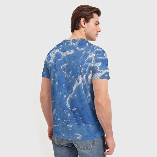 Мужская футболка 3D watercolor blue, цвет 3D печать - фото 4