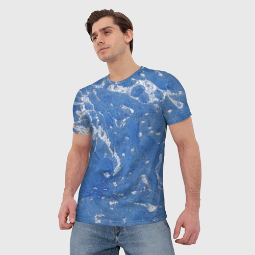 Мужская футболка 3D watercolor blue, цвет 3D печать - фото 3