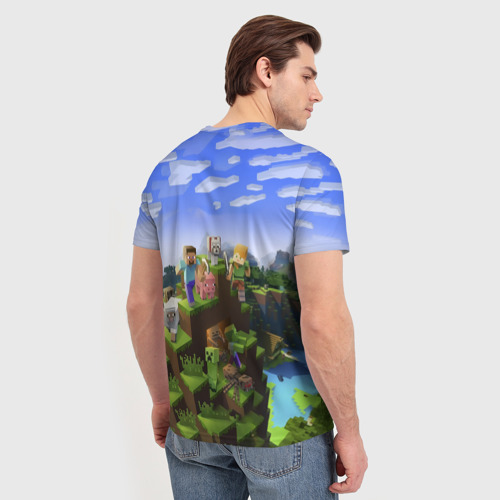 Мужская футболка 3D с принтом Денис - Minecraft, вид сзади #2