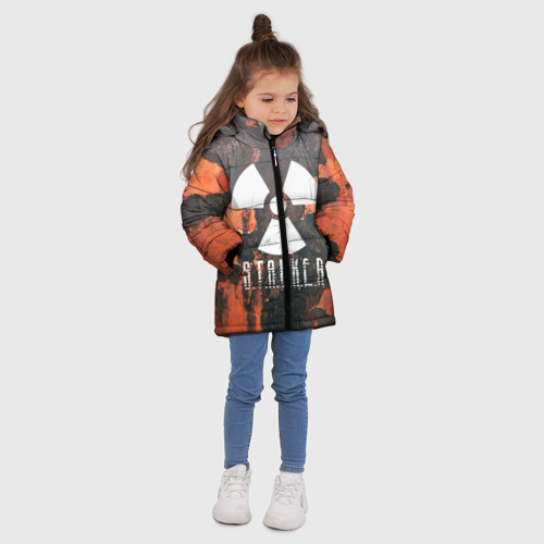 Зимняя куртка для девочек 3D Сталкер, цвет светло-серый - фото 5