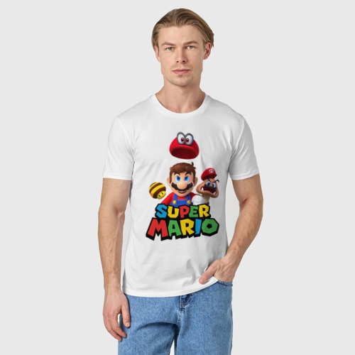 Мужская футболка хлопок Super Mario, цвет белый - фото 3