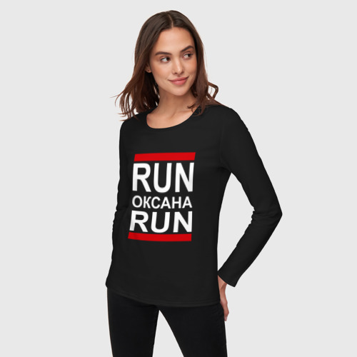 Женский лонгслив хлопок Run Оксана Run, цвет черный - фото 3