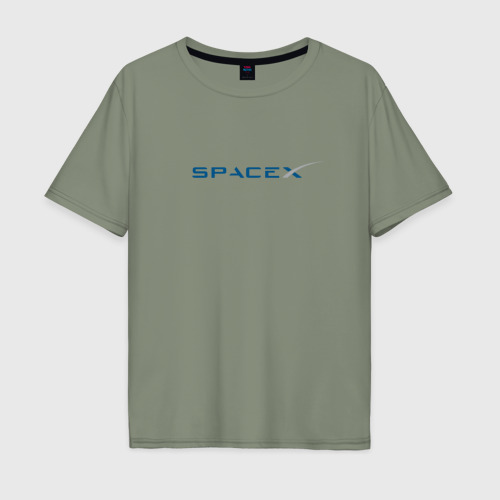 Мужская футболка хлопок Oversize Spacex, цвет авокадо