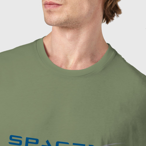 Мужская футболка хлопок Spacex, цвет авокадо - фото 6