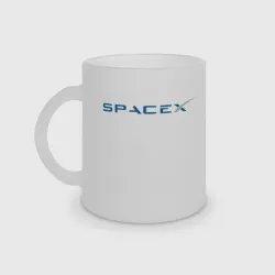 Кружка матовая стеклянная Spacex