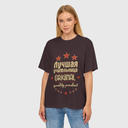 Женская футболка oversize 3D Лучшая учительница original - фото 2