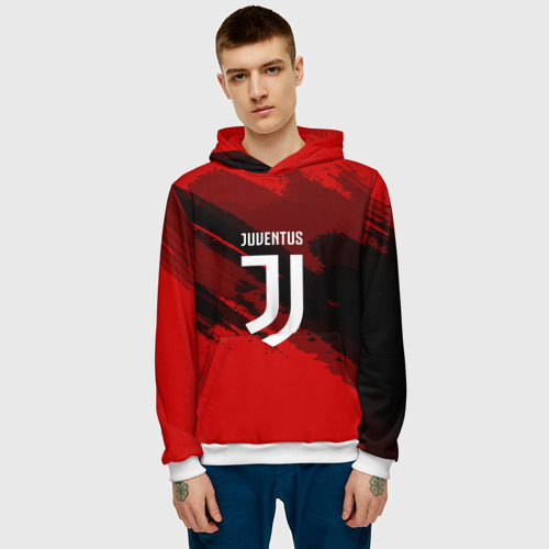 Мужская толстовка 3D Juventus sport red, цвет белый - фото 3