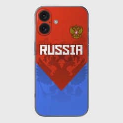 Чехол для iPhone 16 силиконовый с защитой камеры Russia