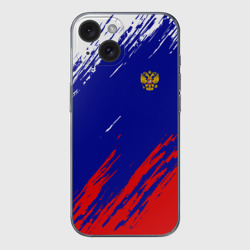 Чехол для iPhone 15 силиконовый с защитой камеры Russia sport