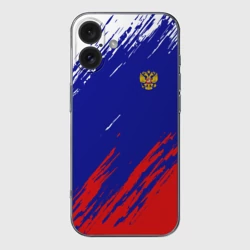 Чехол для iPhone 16 силиконовый с защитой камеры Russia sport