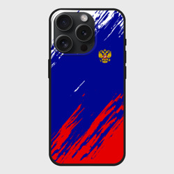 Чехол силиконовый для Apple iPhone 15 Pro Мax матовый Russia sport