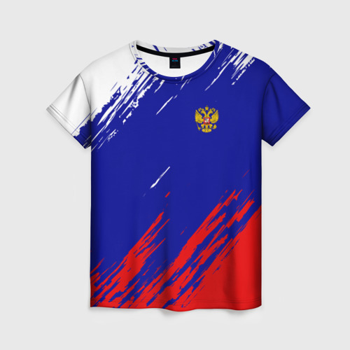 Женская футболка 3D с принтом Russia sport, вид спереди #2
