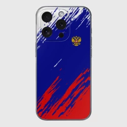 Чехол для iPhone 15 Pro Max силиконовый с защитой камеры Russia sport