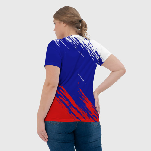Женская футболка 3D с принтом Russia sport, вид сзади #2