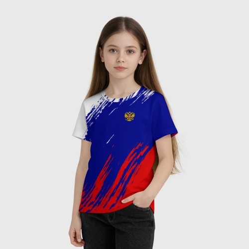 Детская футболка 3D с принтом Russia sport - картинка 3 Детская футболка 3D Russia sport - фото 3