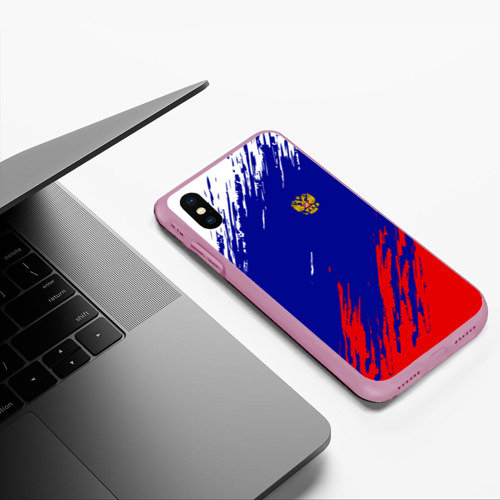 Чехол для iPhone XS Max матовый Russia sport, цвет розовый - фото 5