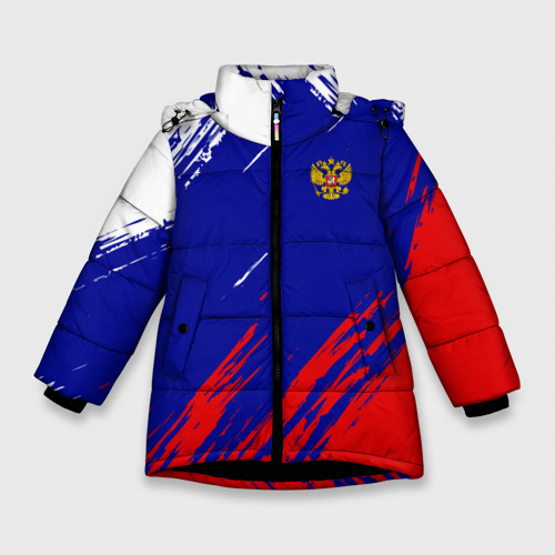 Зимняя куртка для девочек 3D Russia sport, цвет черный
