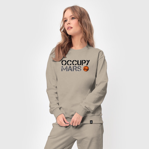 Женский костюм хлопок Occupy mars, цвет миндальный - фото 5