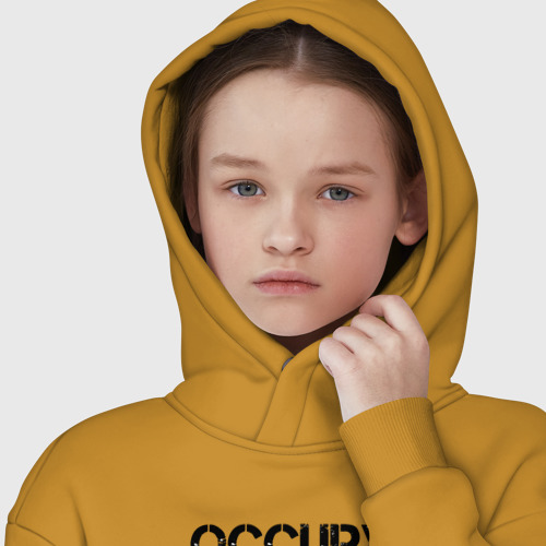 Детское худи Oversize хлопок Occupy mars, цвет горчичный - фото 6