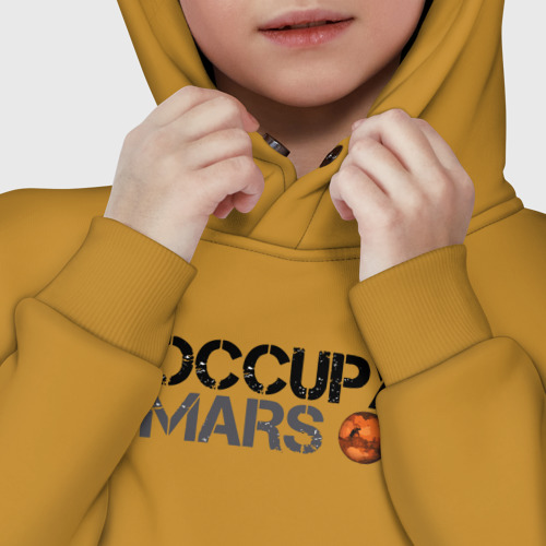 Детское худи Oversize хлопок Occupy mars, цвет горчичный - фото 7