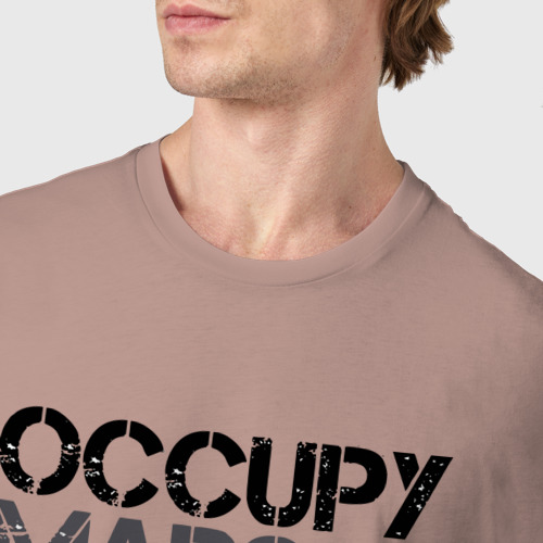 Мужская футболка хлопок Occupy mars, цвет пыльно-розовый - фото 6