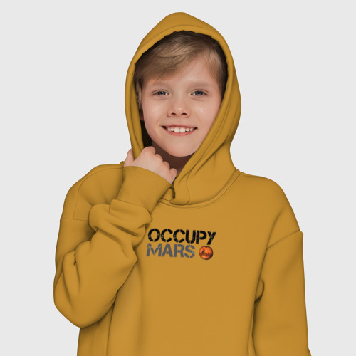 Детское худи Oversize хлопок Occupy mars, цвет горчичный - фото 12