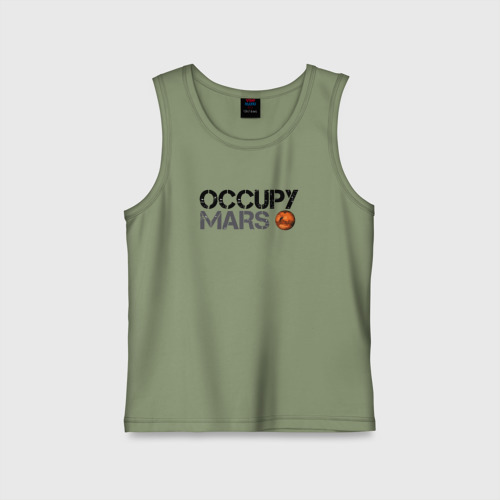 Детская майка хлопок Occupy mars, цвет авокадо