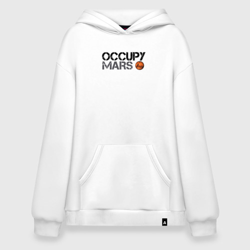Худи SuperOversize хлопок Occupy mars, цвет белый