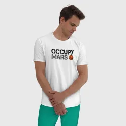 Мужская пижама с белой футболкой хлопок Occupy mars - фото 2
