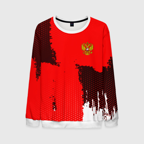 Мужской свитшот 3D RUSSIA SPORT RED, цвет белый