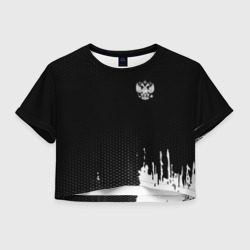 Женская футболка Crop-top 3D Russia black collection