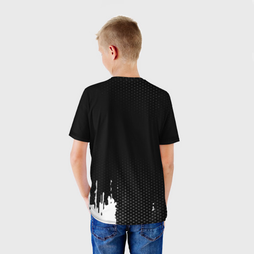 Детская футболка 3D с принтом Russia black collection, вид сзади #2