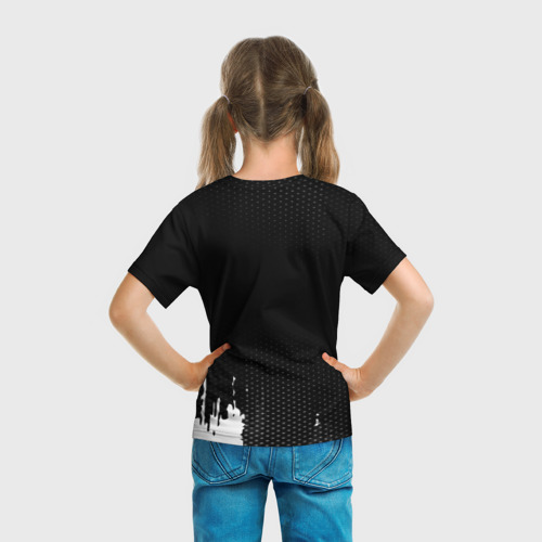 Детская футболка 3D с принтом Russia black collection, вид сзади #2