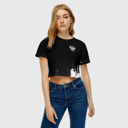 Женская футболка Crop-top 3D Russia black collection - фото 2