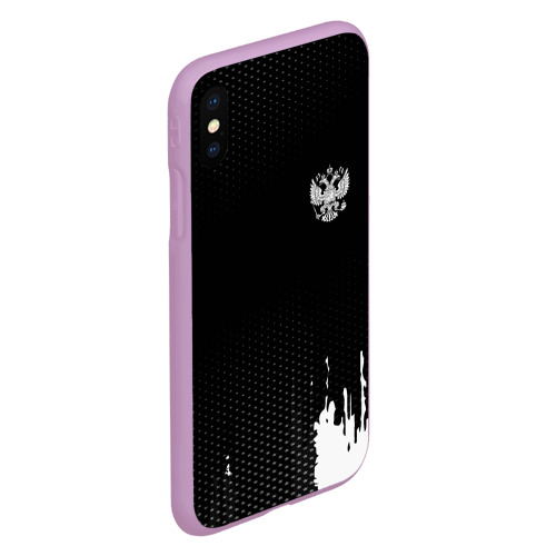 Чехол для iPhone XS Max матовый Russia black collection, цвет сиреневый - фото 3