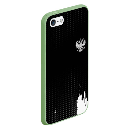 Чехол для iPhone 5/5S матовый Russia black collection, цвет салатовый - фото 3