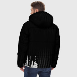 Куртка с принтом Russia black collection для мужчины, вид на модели сзади №2. Цвет основы: черный