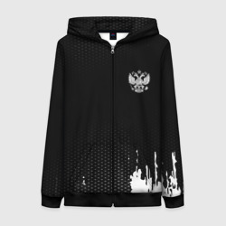 Женская толстовка 3D на молнии Russia black collection