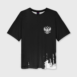 Женская футболка oversize 3D Russia black collection