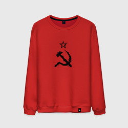 Мужской свитшот хлопок Лого СССР в стиле чёрный гранж