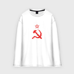 Мужской лонгслив oversize хлопок Лого СССР в стиле Гранж