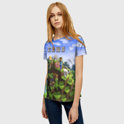 Женская футболка 3D Саша - Minecraft - фото 2