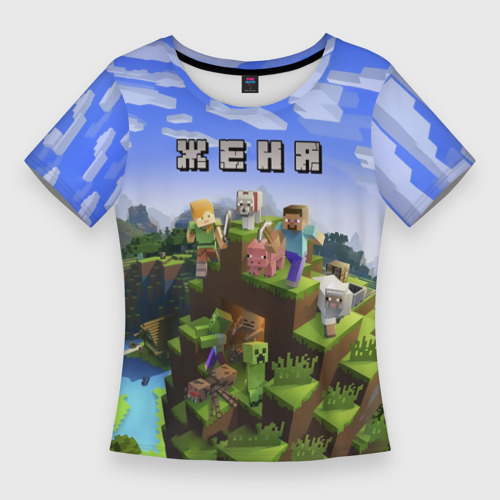 Женская футболка 3D Slim Женя - Minecraft, цвет 3D печать