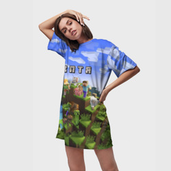 Платье-футболка 3D Катя - Minecraft - фото 2